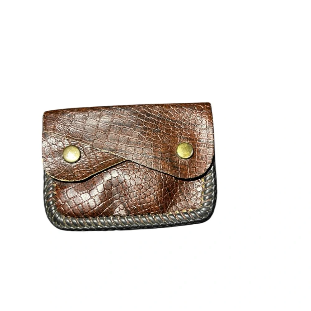 Vintage Brown Leather Coin Pouch